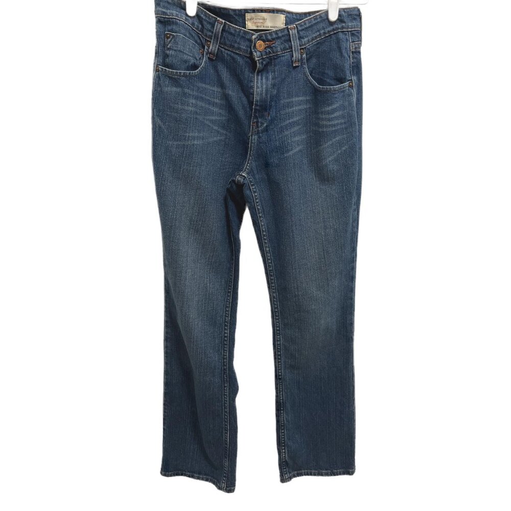 0219 Levi Strauss Signature Midrise Faded Bootcut Denim Jeans Mens